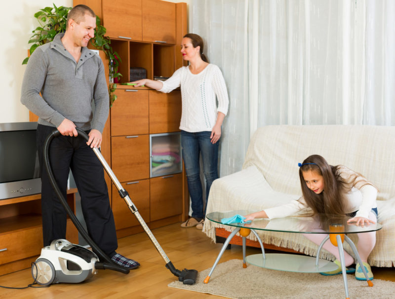 ASTHMA family cleaning the house shutterstock  e