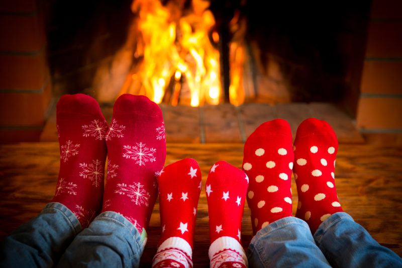 COMFORT family socks fireplace chilly warm winter e