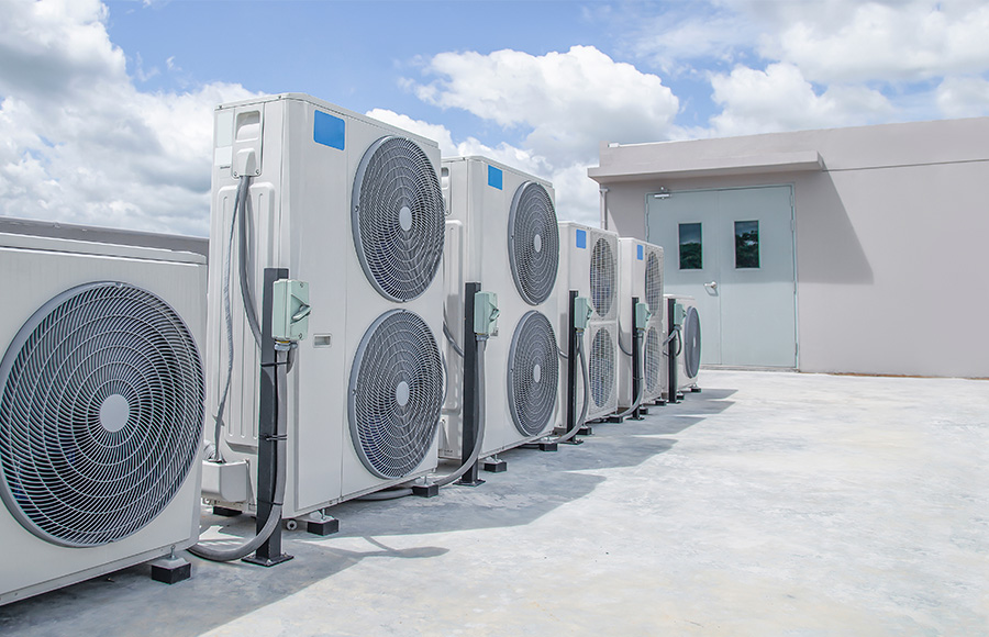 Commercial hvac units on roof
